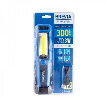 Ліхтар BREVIA 3W COB 1W LED 300lm 2000mAh microUSB