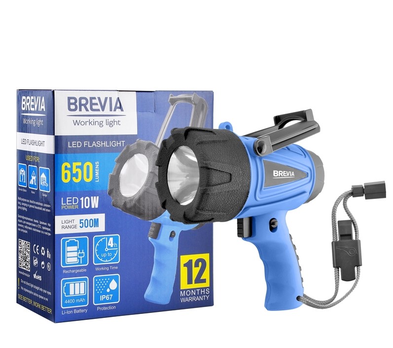 Ліхтар Brevia LED 500М 10W LED 650lm 4400mAh