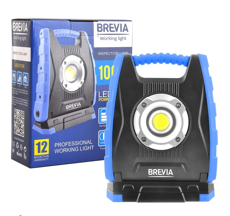 Професійна лампа Brevia LED 10W COB 1000lm 4400mAh Power Bank