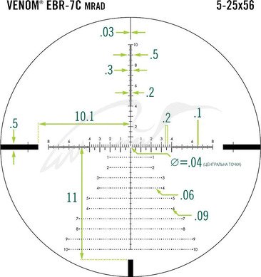 Приціл оптичний Vortex Venom 5-25x56 FFP з сіткою EBR-7C MRAD