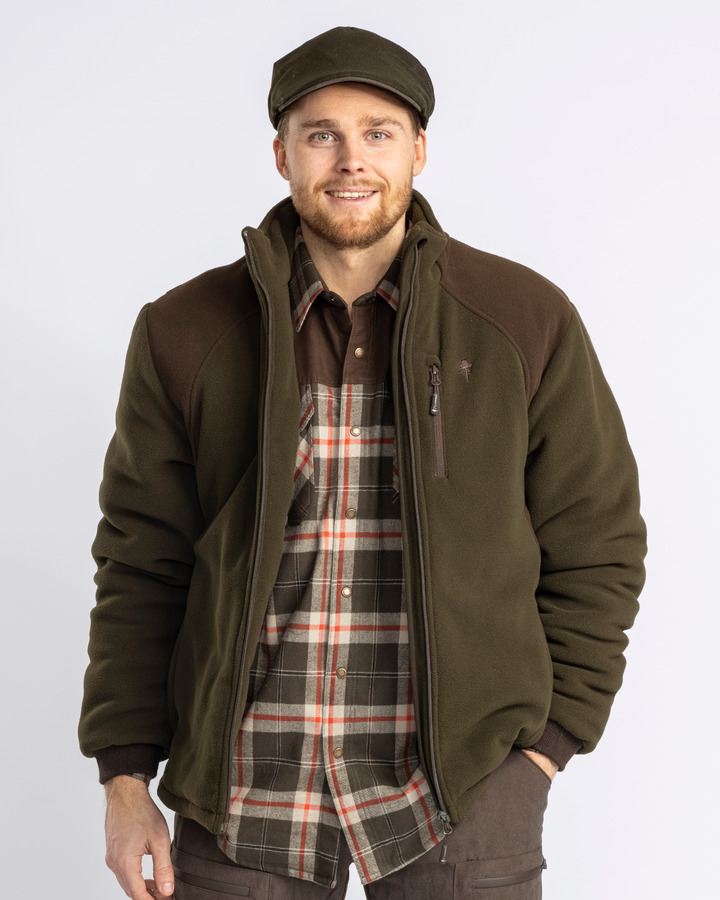 Куртка Pinewood Harrie Fleece JKT Green/Suede Brown S. Фото 3