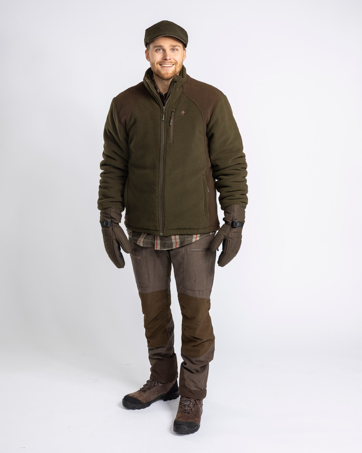 Куртка Pinewood Harrie Fleece JKT Green/Suede Brown S. Фото 4