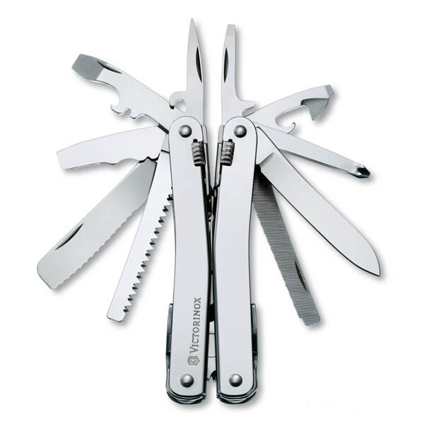 Мультитул Victorinox SwissTool Spirit в шкіряному чохлі з поворотною кліпсою