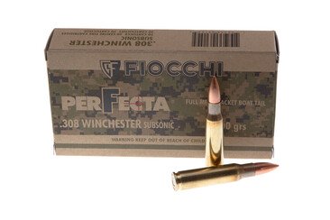 Патрон нарізний Fiocchi 308 Win Subsonic FMJBT, 12.96 г (200 Gr)
