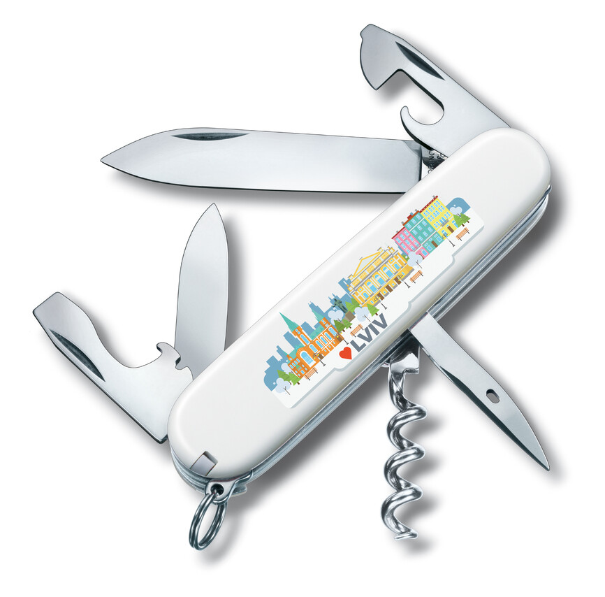 Ніж Victorinox Swiss Army Spartan білий з логотипом "Львів"