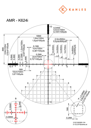 Приціл оптичний KAHLES K 624i CCW 6-24x56 / AMR-left
