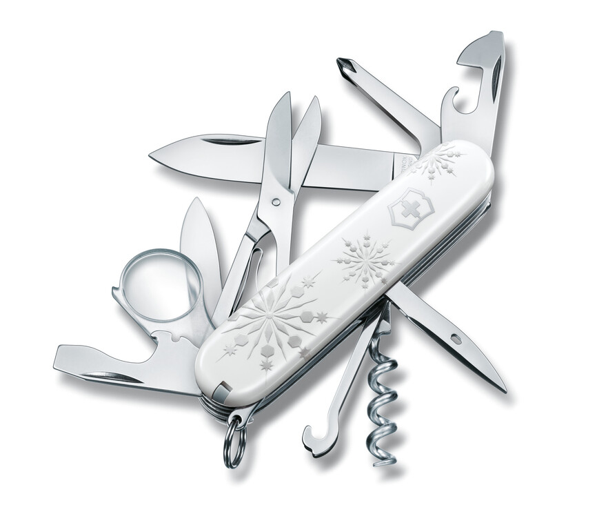 Ніж Victorinox Swiss Army Explorer, білий, в подарунковій упаковці "Зима"