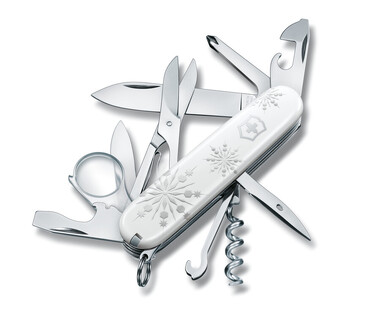 Ніж Victorinox Swiss Army Explorer, білий, в подарунковій упаковці "Зима"