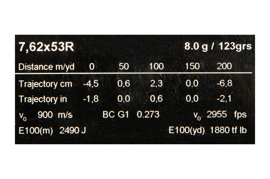 Патрон нарізний Sako Range FMJ кал. 7,62 х 54R 8,0 г (123 Gr). Фото 2