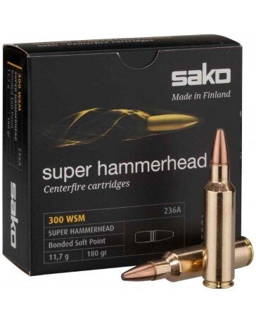 Набої нарізні Sako Super Hammerhead .300 WSM SP 180Gr (11,66 г)