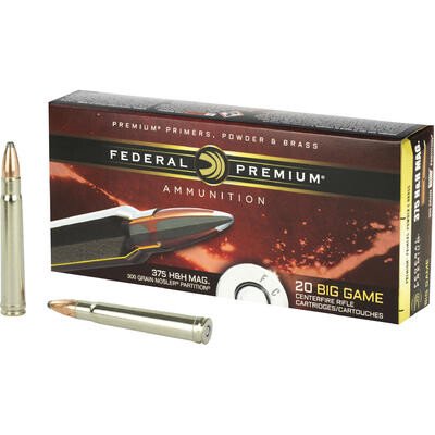 Патрон нарізний Federal Premium Cape-Shok 375H&H Mag Nosler Partition, 19.4 г (300GR), 771 м/с