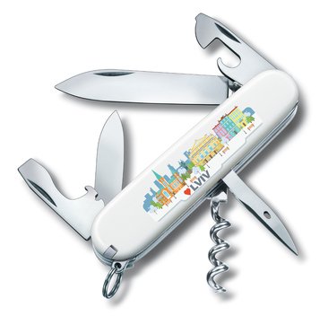 Ніж Victorinox Swiss Army Spartan білий з логотипом "Львів"