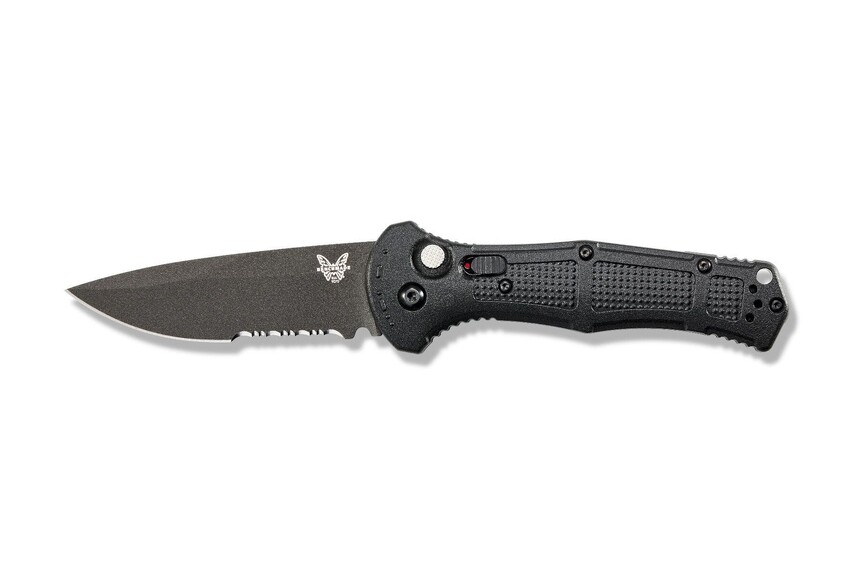 Ніж Benchmade "Claymore" Auto, напівсеррейтор, чорний. Фото 3