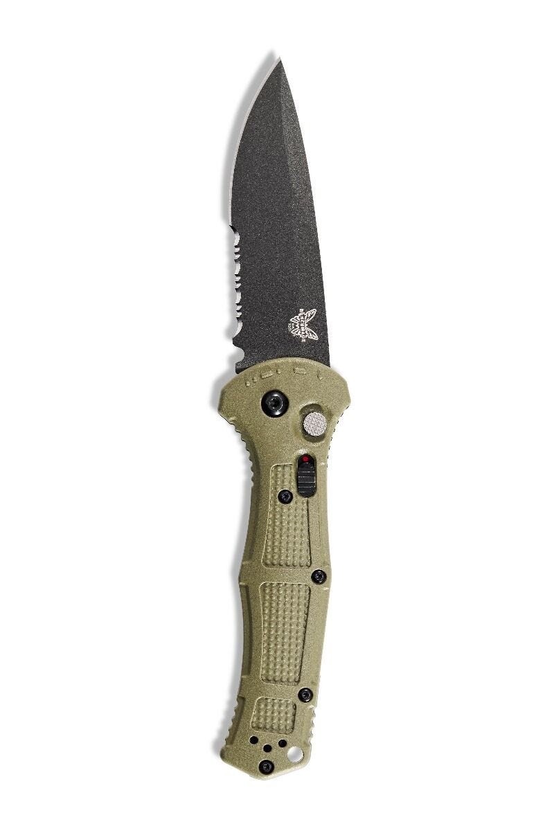 Ніж Benchmade "Claymore" Auto, напівсеррейтор, олива. Фото 2