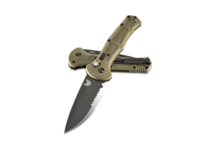 Ніж Benchmade "Claymore" Auto, напівсеррейтор, олива
