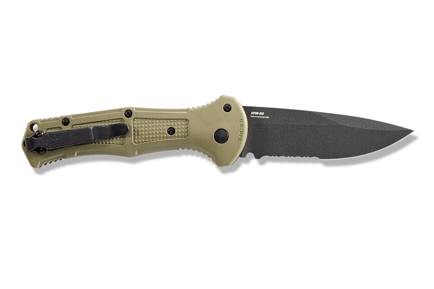 Ніж Benchmade "Claymore" Auto, напівсеррейтор, олива. Фото 4
