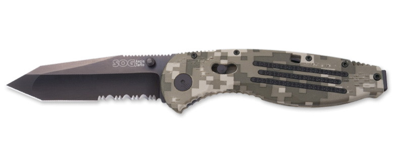 Ніж SOG "Aegis Digi Camo Black TiNi Tanto Serr."