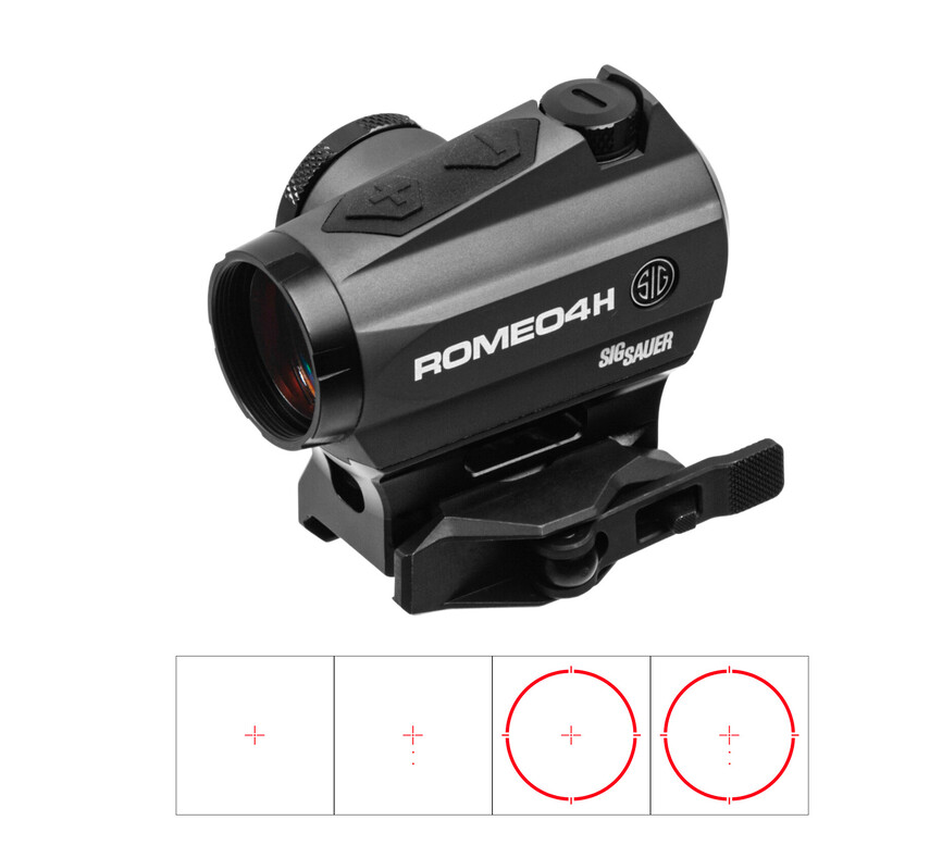 Приціл коліматорний SIG Optics ROMEO4H RD, BALLISTIC CIRCLE QUADPLE, 0.5 MOA ADJ, GRAPHITE