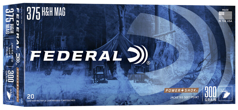 Патрон Federal PowerShok 375 H&H JSP 300GR (19,44 г)