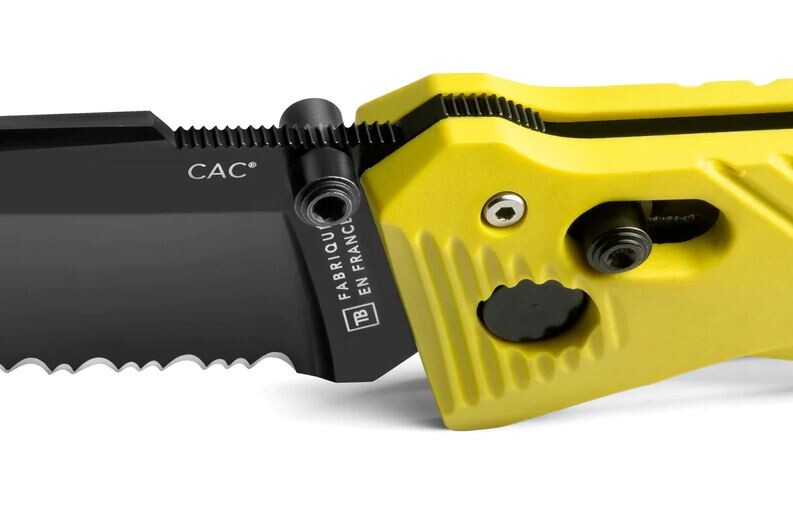 Ніж Tb Outdoor "CAC", Nitrox, жовтий, напівсер., рельєфн.PA6, стропоріз, штопор, склобій. Фото 3
