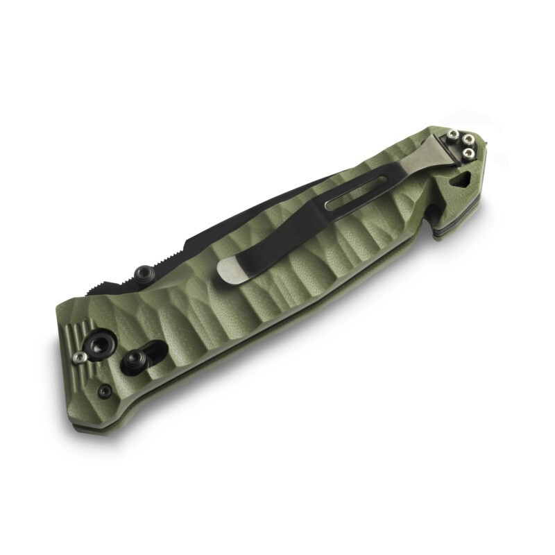 Ніж Tb Outdoor "CAC S200", Nitrox, олива, рельєфн. G10 рукоятка, стропоріз, склобій. Фото 4