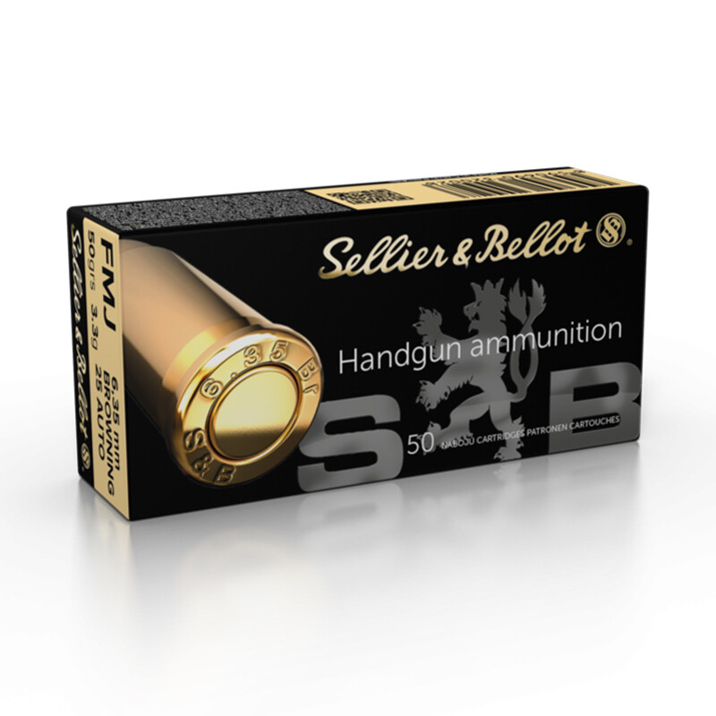 Патрон Sellier & Bellot 6,35 mm Browning / 25 AUTO FMJ, 3.24 г (50 Gr)