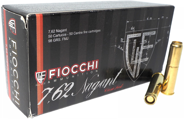 Патрон нарізний Fiocchi 7,62 Nagant FMJ, 6.35 г (98 Gr)