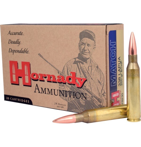 Патрон нарізний Hornady Match .338 Lapua Mag BTHP, 16.2 г (250 Gr)