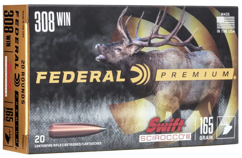 Патрон нарізний Federal Premium .308 Win Swift Scirocco 10.69 г (165 Gr)