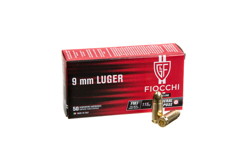 Набої нарізні Fiocchi 9х19 Luger FMJ 115Gr (7.45 г)