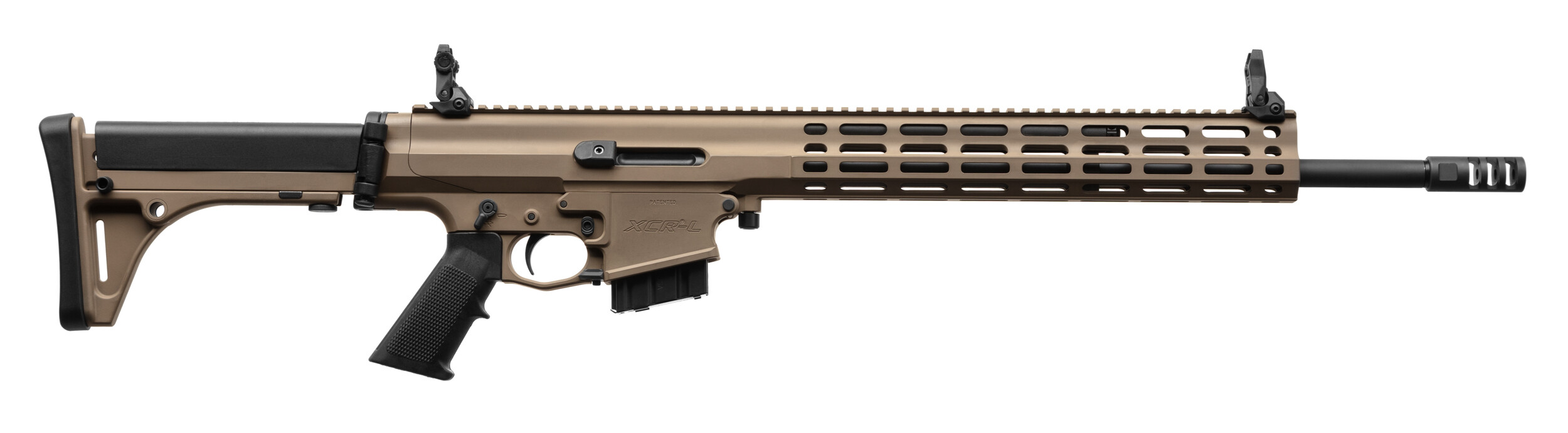 Карабін нарізний Robinson XCR-L 223REM 18,6" Gas Piston 1:7 Heavy M-Lok FDE