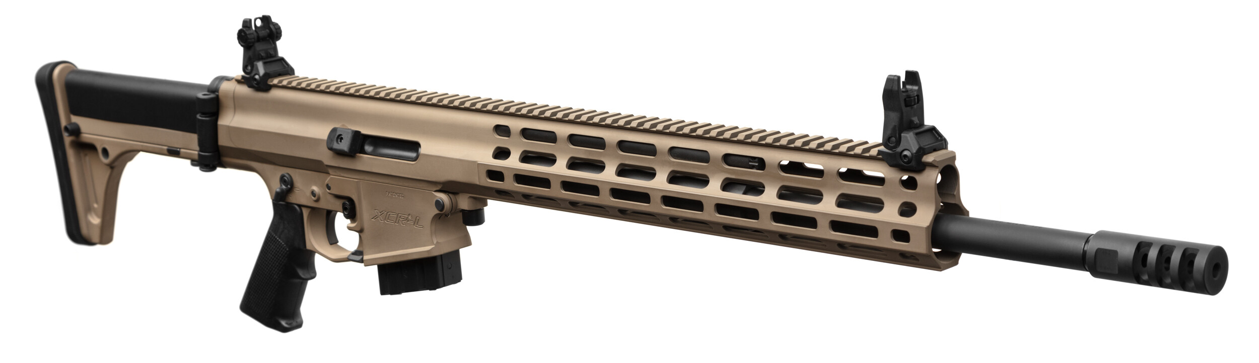 Карабін нарізний Robinson XCR-L 223REM 18,6" Gas Piston 1:7 Heavy M-Lok FDE. Фото 4