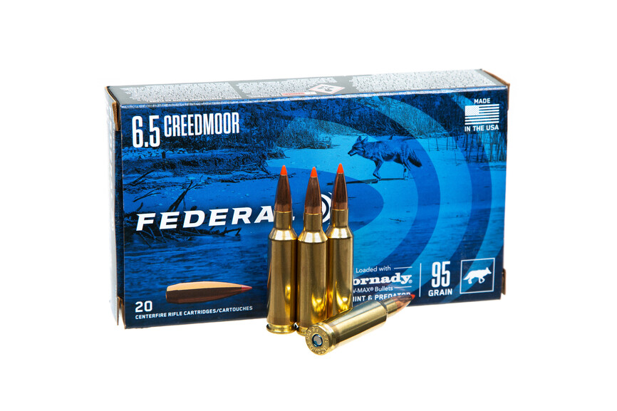 Патрон нарізний Federal Varmint&Predator, HORNADY V-MAX,  кал.6.5 Creedmoor, 95Gr (6,16 г)