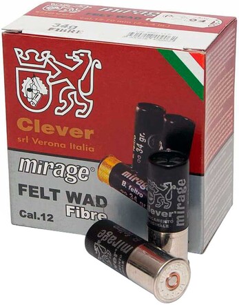 Набої мисливські MIRAGE T4 Felt Wad (б/к,фетровый пыж) к.12/22/70  №5 (2,9 мм) 34 г