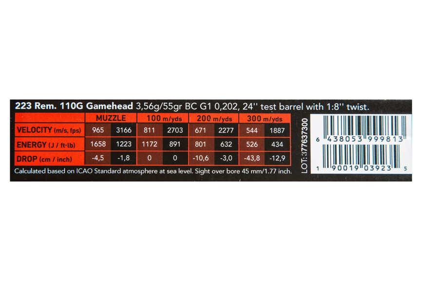 Патрон нарізний Sako Gamehead SP кал.223Rem 3,56гр. Фото 2
