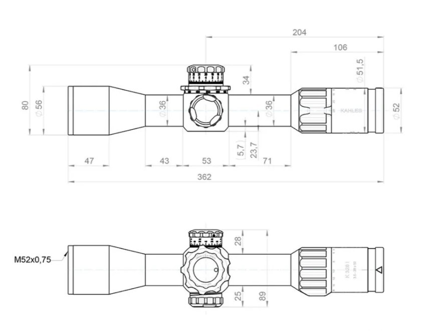 Приціл оптичний KAHLES K328i DLR CCW 3.5-28x50 (36 мм) illum. Skmr4+ w-left FFP. Фото 3