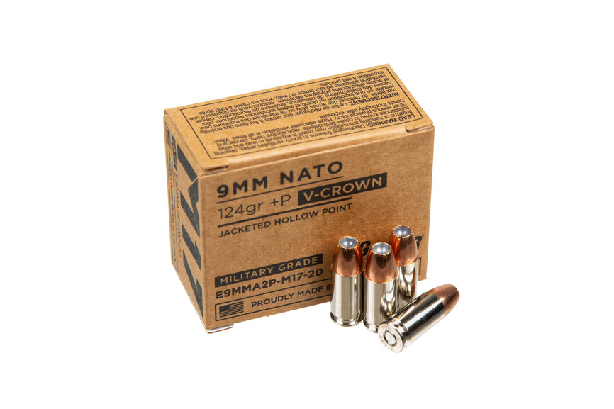 Патрон нарізний Sig Sauer 9х19 Luger +P Elite V-CROWN M17 JHP 124Gr (8,07 г)