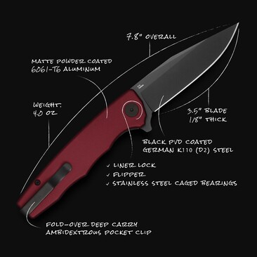 Ніж Ocaso "Strategy", Red Aluminum, Black