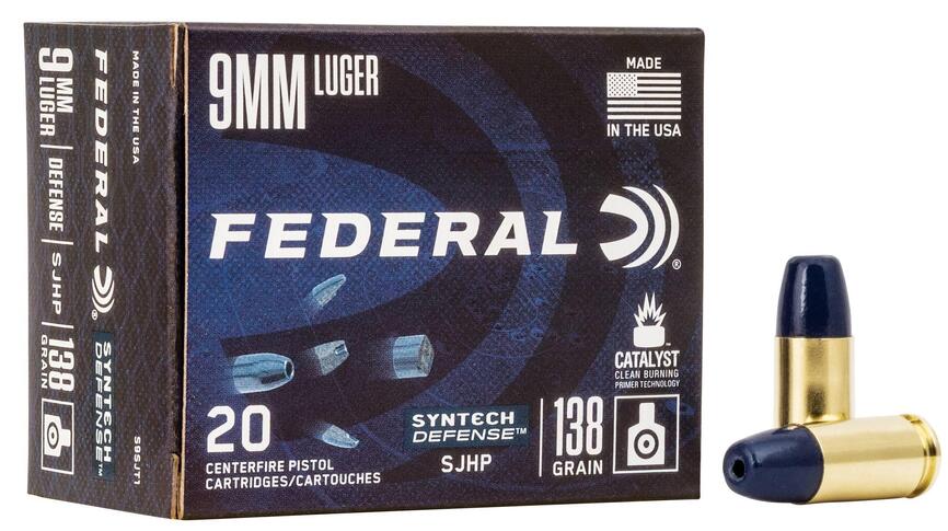 Патрон нарізний Federal Syntech Defence 9х19 Luger 138Gr (9 г) 20 шт/уп