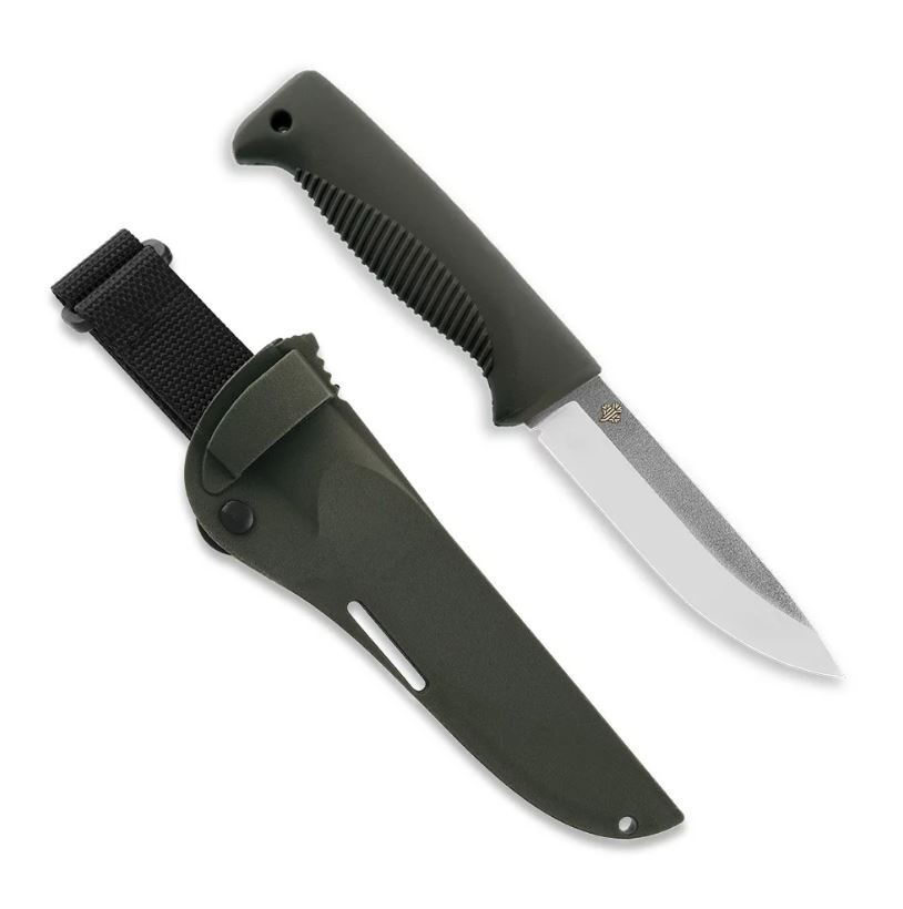Ніж Peltonen M07 (N690), без покриття, хакі, хакі композитний чохол
