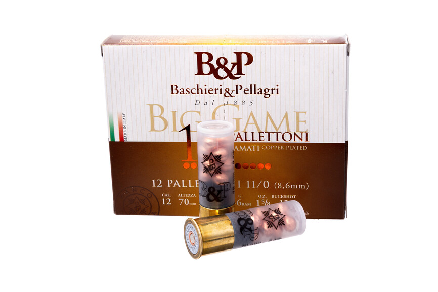 Картеч B&P BIG GAME PALLETTONI  (12P)  к.12/20/70 №11/0, 10/100шт 45гр
