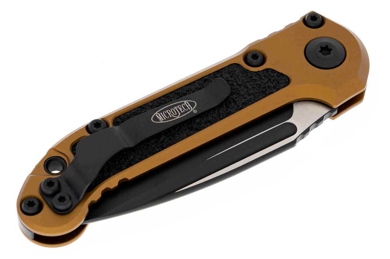 Нож Microtech L.U.D.T.,  чорний клинок, руків'я  tan. Фото 4