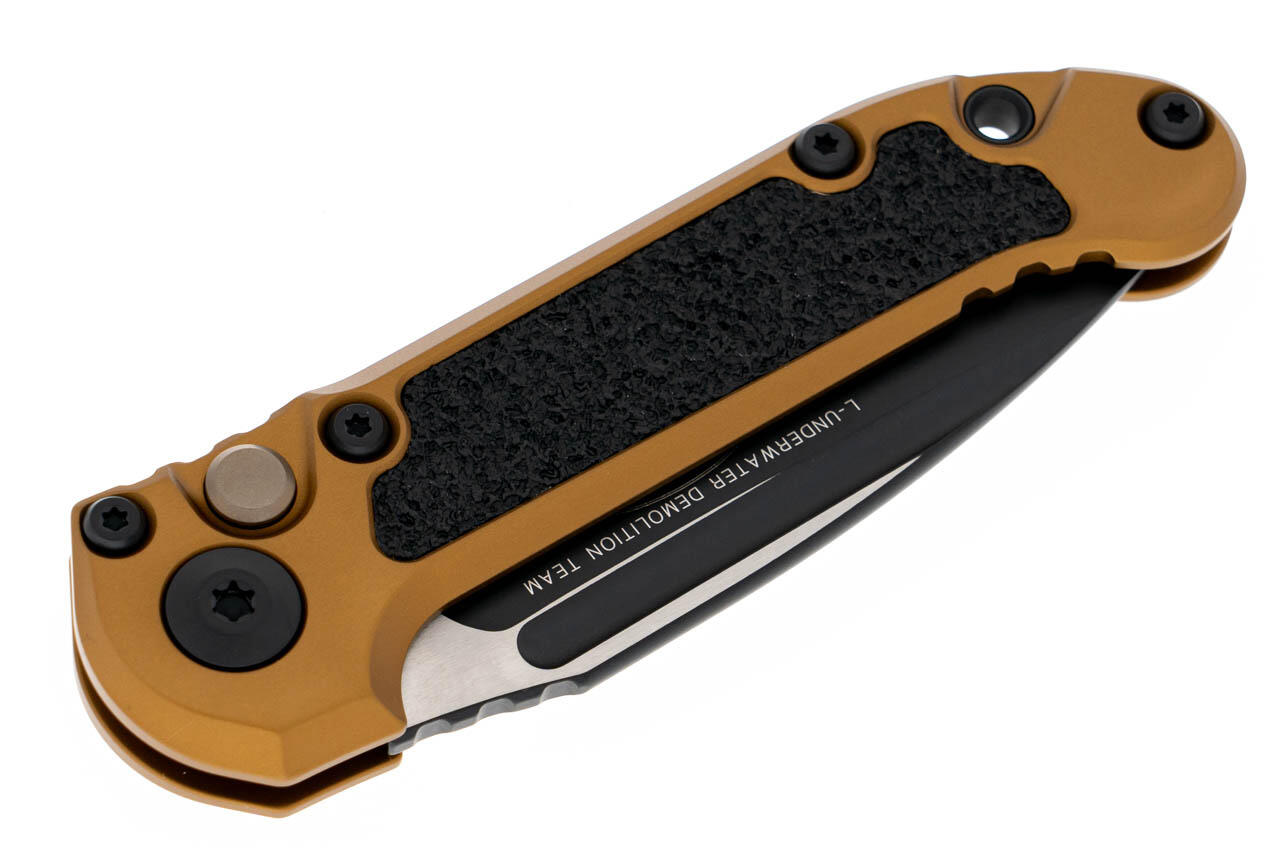 Нож Microtech L.U.D.T.,  чорний клинок, руків'я  tan. Фото 3