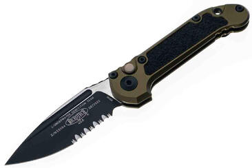 Ніж Microtech L.U.D.T S/E Gen III.,  чорний клинок, напівсеррейтор, руків'я  OD green
