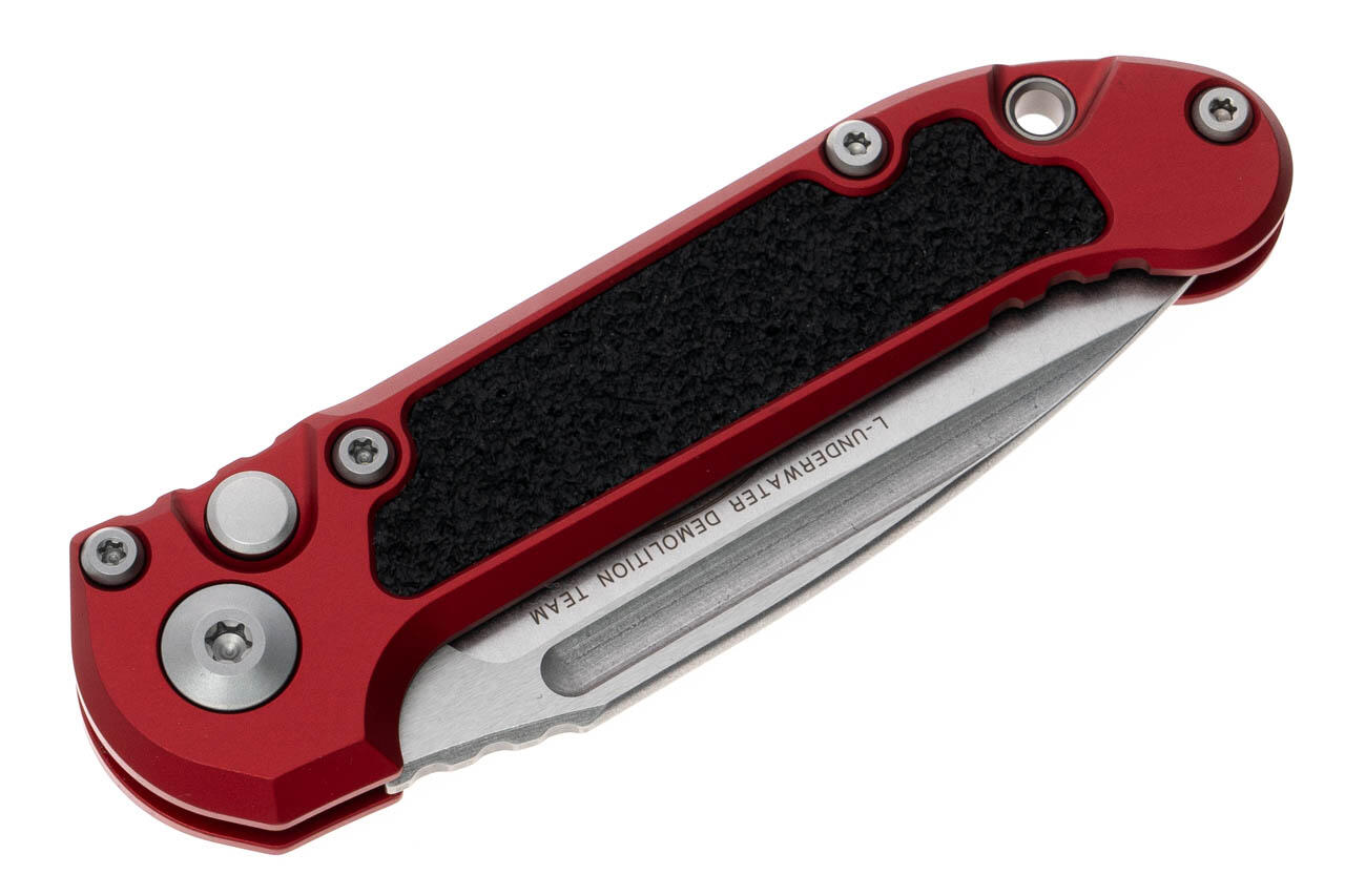 Ніж Microtech L.U.D.T S/E Gen III.,  stonewash клинок, червоне руків'я. Фото 4