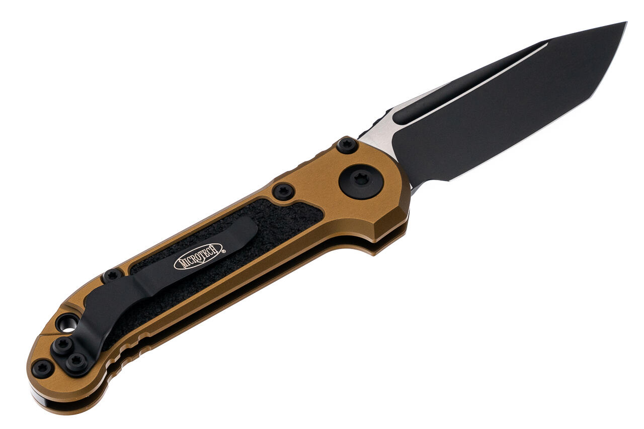 Ніж Microtech L.U.D.T S/E Gen III.,  чорний клинок, танто, руків'я tan. Фото 2