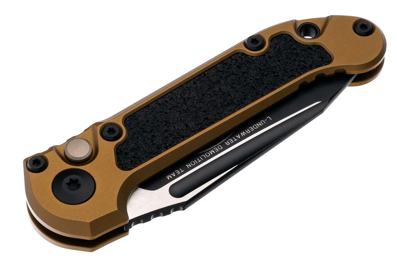Ніж Microtech L.U.D.T S/E Gen III.,  чорний клинок, танто, руків'я tan. Фото 4