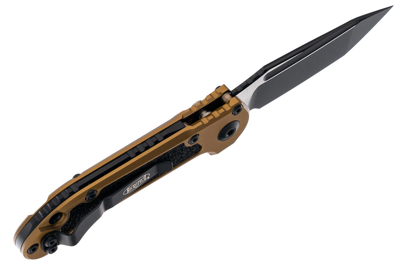 Ніж Microtech L.U.D.T S/E Gen III.,  чорний клинок, танто, руків'я tan. Фото 3