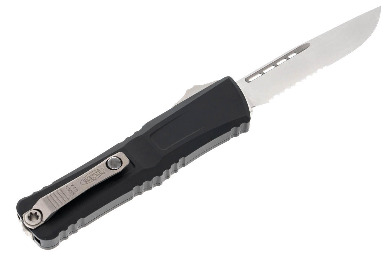 Ніж Microtech Combat Troodon Gen III OTF, stonewash. напівсерретор, чорний. Фото 2
