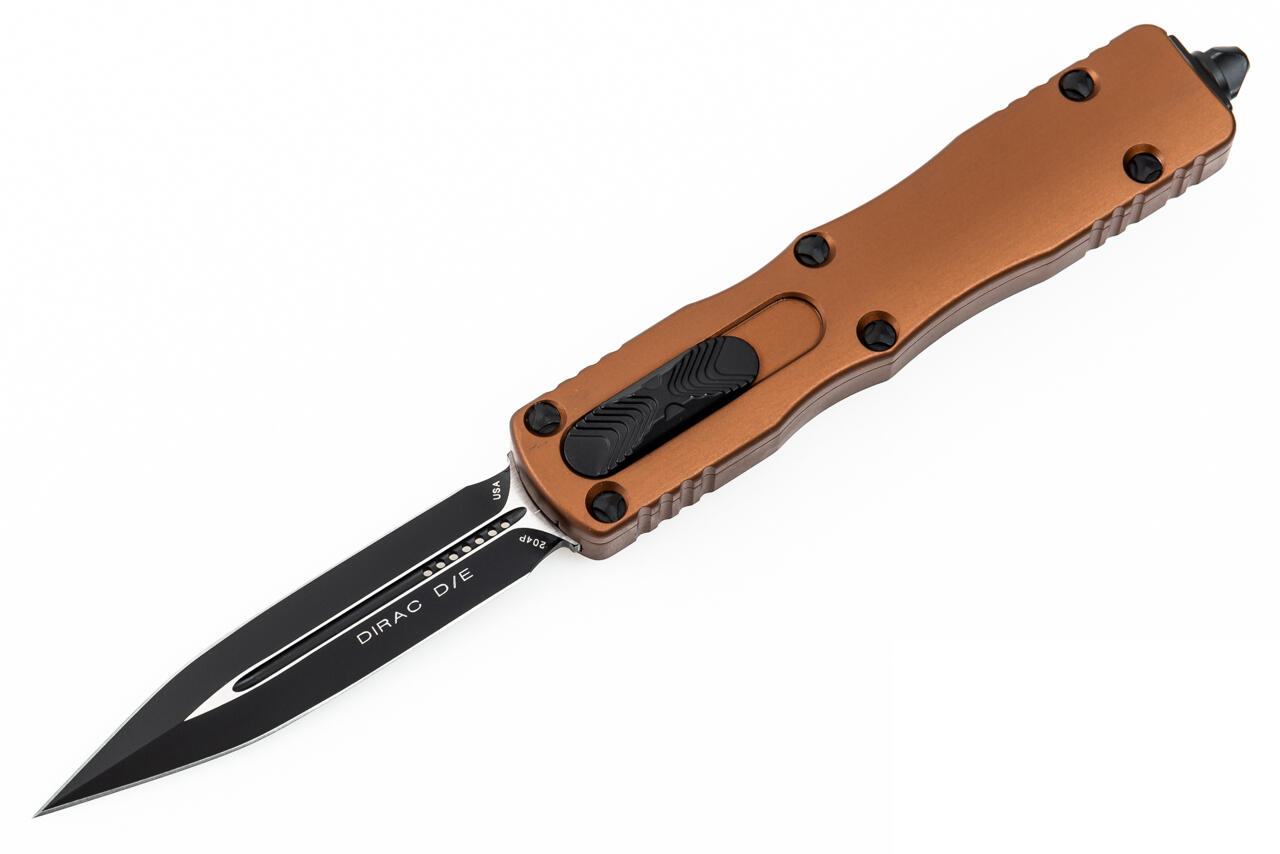 Ніж Microtech Dirac D/E OTF, чорний клинок,  руків'я tan